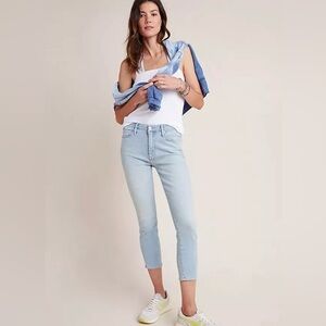 Mother The Looker Crop Swimming Pool Sunday Blue Skinny Jeans Anthropologie 27